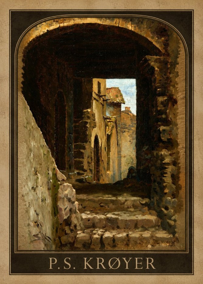 P.S. Krøyer Archway in an Italian Street No1 - Póster