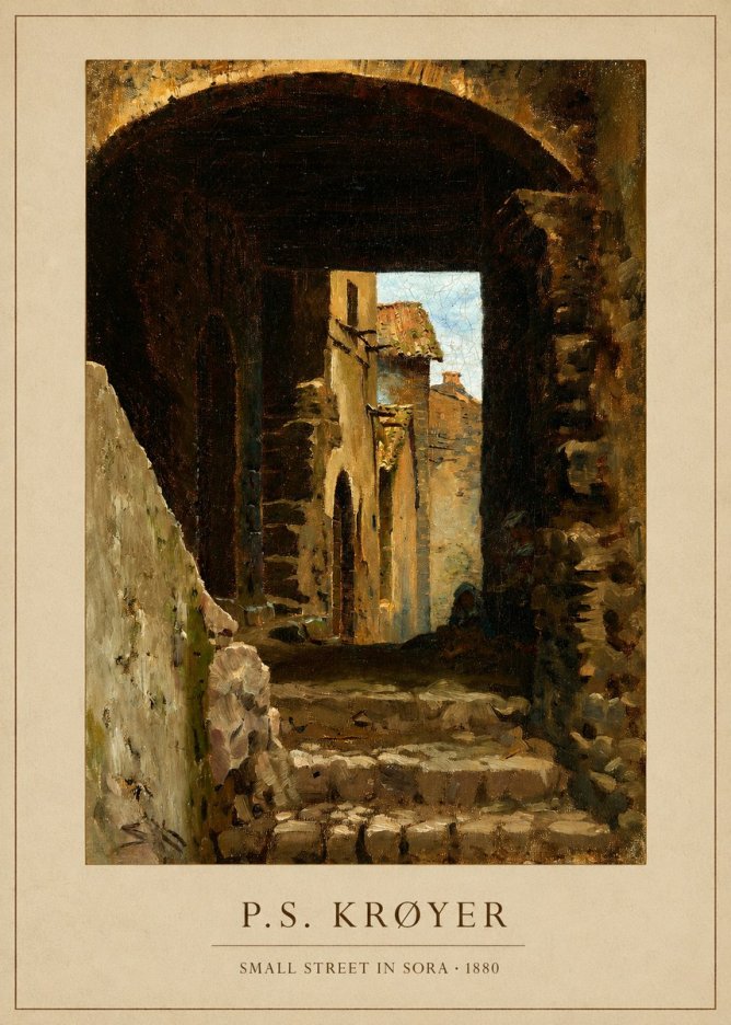 P.S. Krøyer Archway in an Italian Street No3 - Póster