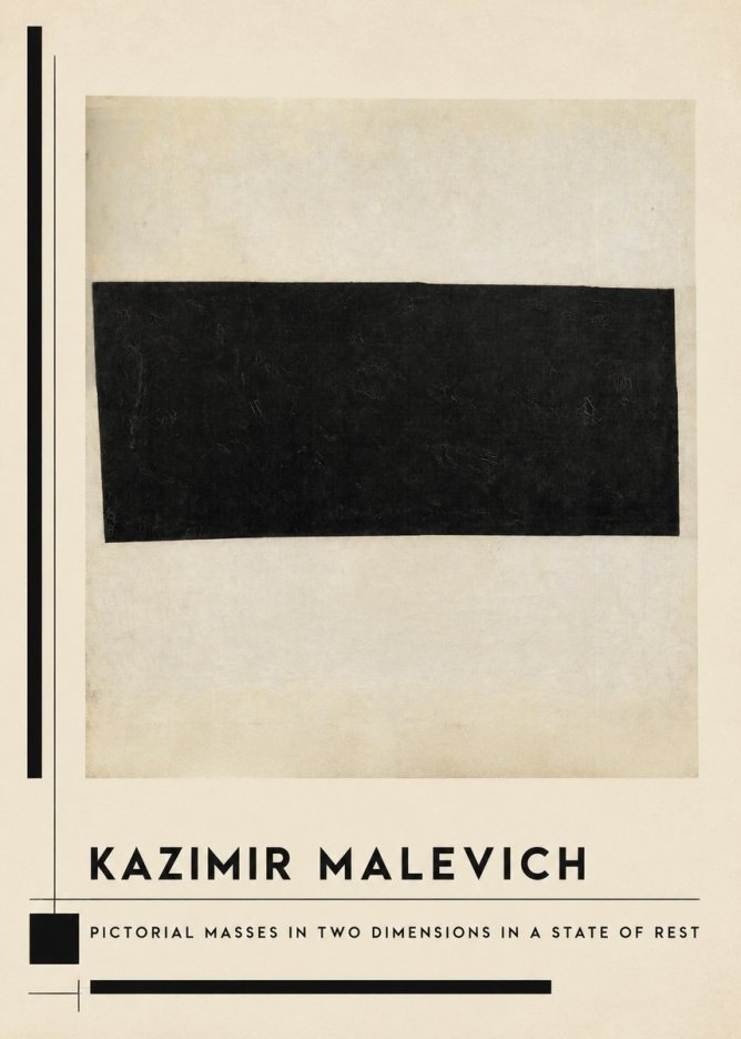 Kazimir Malevich Pictorial Masses in Two Dimensions in a State of Rest No1 - Póster