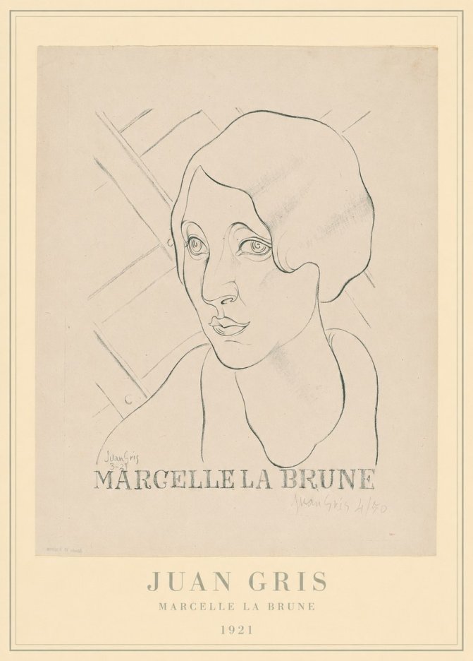 Juan Gris Marcelle La Brune I No4 - Póster