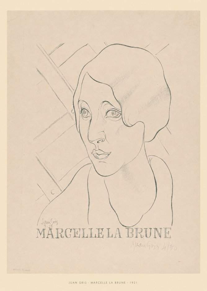 Juan Gris Marcelle La Brune I No6 - Póster