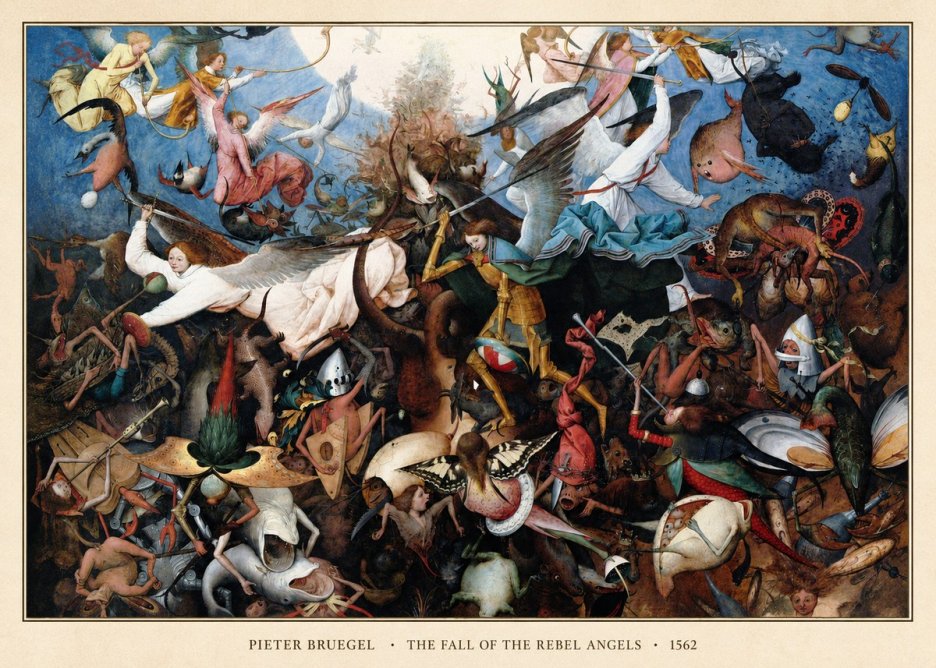 Pieter Bruegel The Fall of the Rebel Angels I No6 - Póster