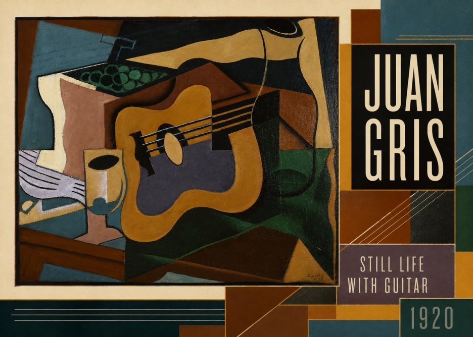 Juan Gris Still Life with Guitar No3 - Póster