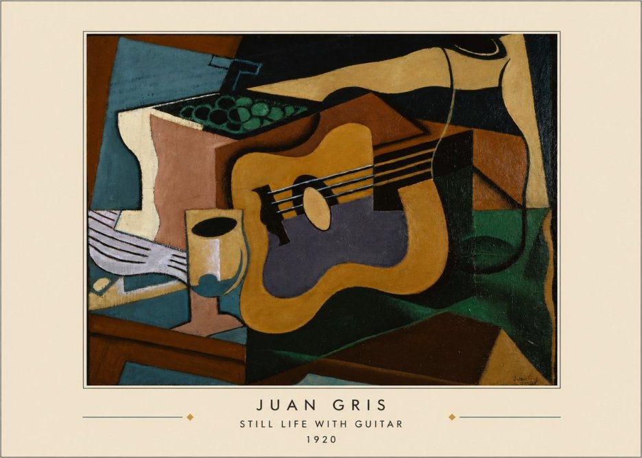 Juan Gris Still Life with Guitar No4 - Póster