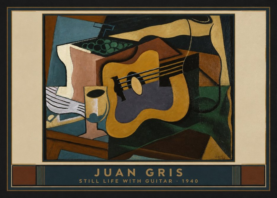 Juan Gris Still Life with Guitar No5 - Póster