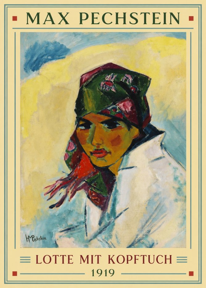 Max Pechstein Lotte Mit Kopftuch 1919 No2 - Póster