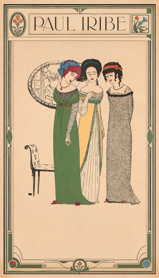 Paul Iribe Three Women in Fashion No1 - Póster