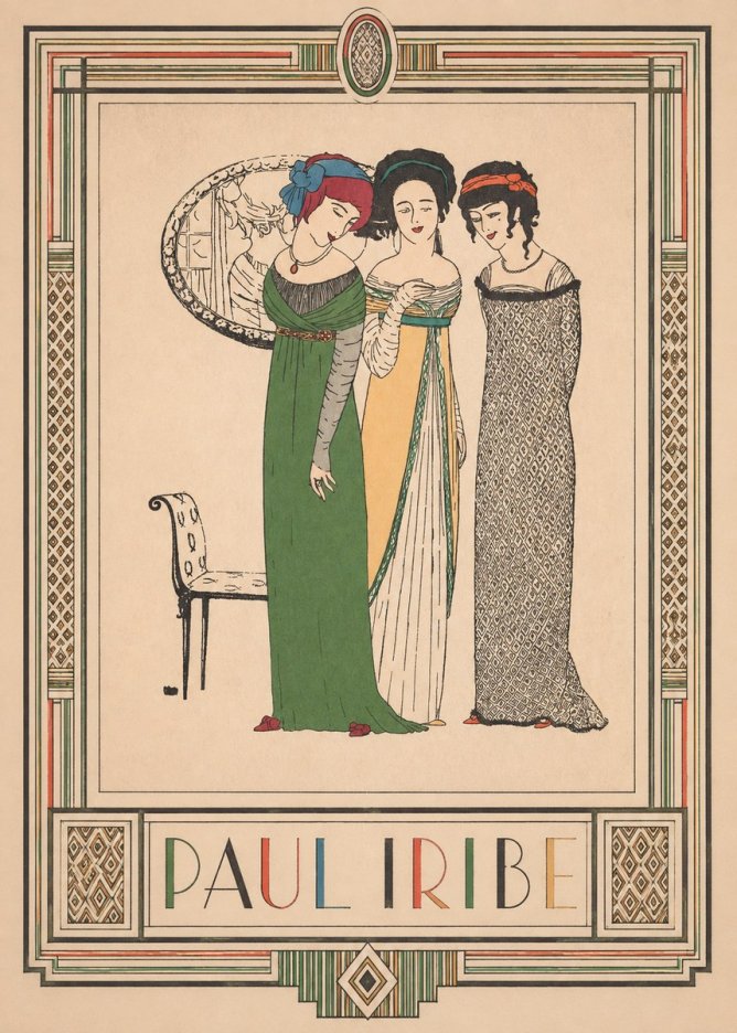 Paul Iribe Three Women in Fashion No3 - Póster