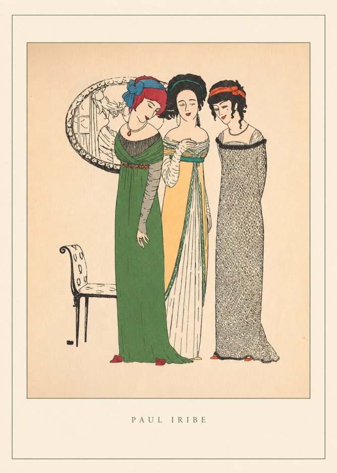 Paul Iribe Three Women in Fashion No4 - Póster