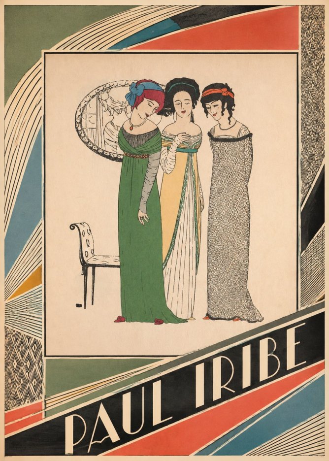 Paul Iribe Three Women in Fashion No5 - Póster