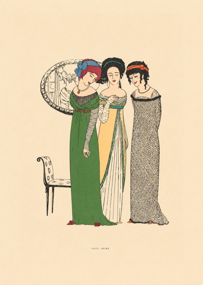 Paul Iribe Three Women in Fashion No6 - Póster