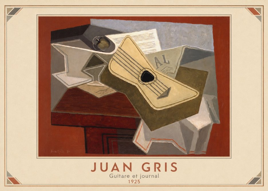 Juan Gris Guitare Et Journal No3 - Póster