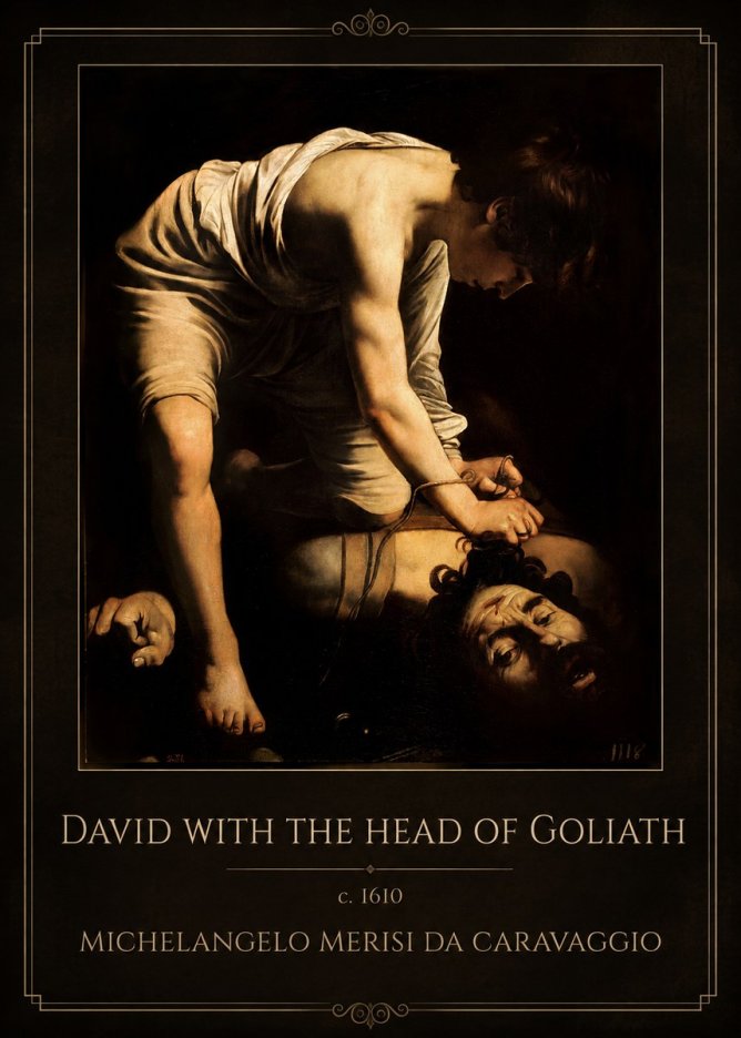 Michelangelo Merisi da Caravaggio David with the Head of Goliath I No1 - Póster
