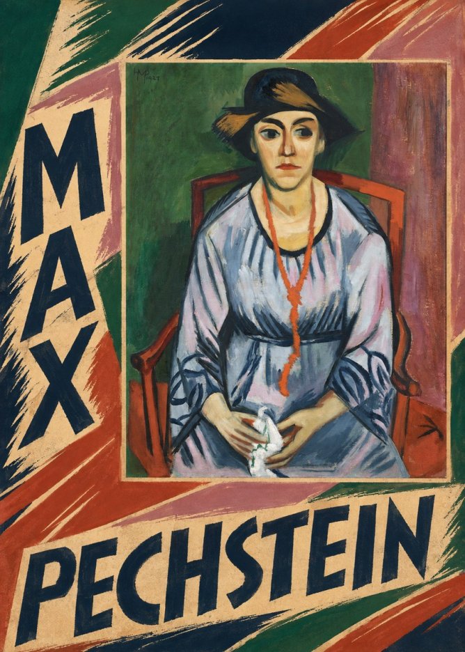 Max Pechstein Seated Woman with Hat No6 - Póster