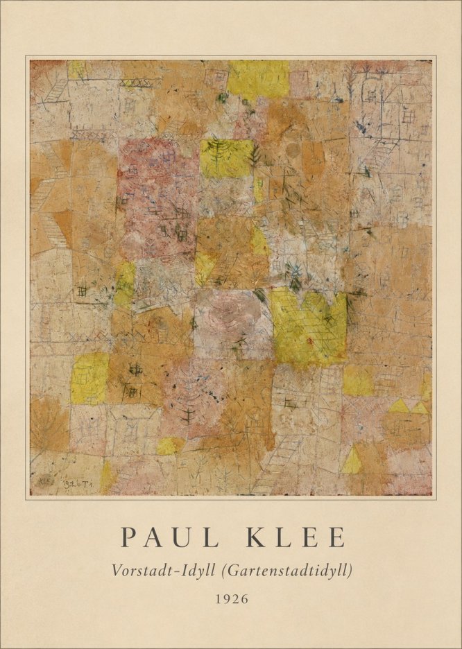 Paul Klee Vorstadt-idyll (Gartenstadtidyll) No3 - Póster