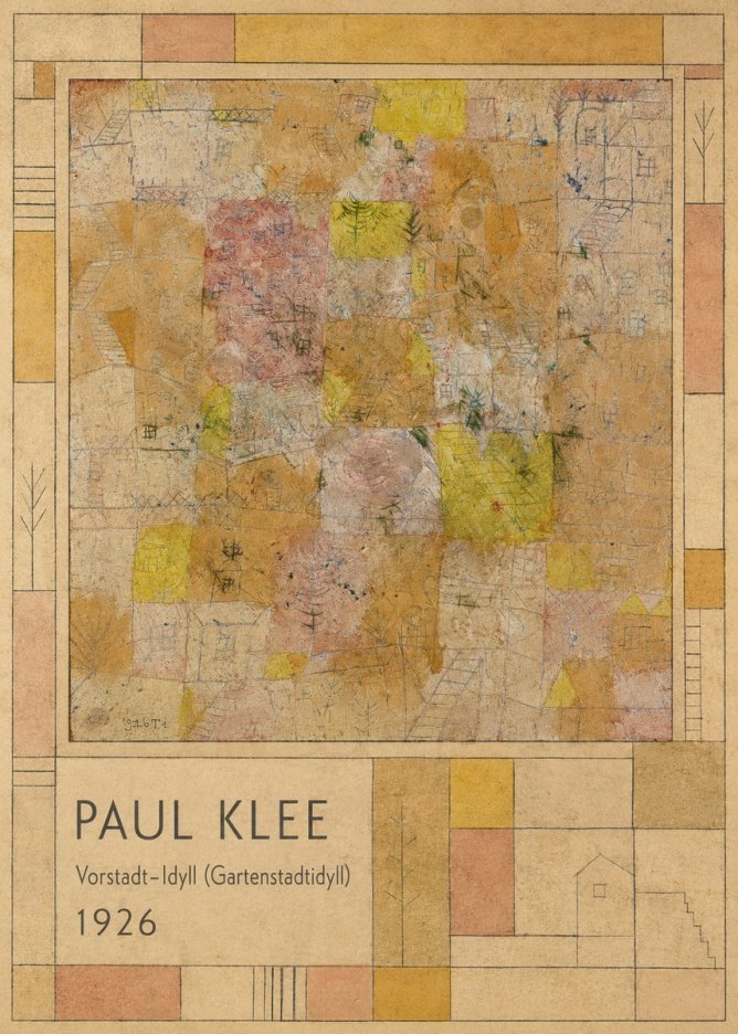 Paul Klee Vorstadt-idyll (Gartenstadtidyll) No4 - Póster