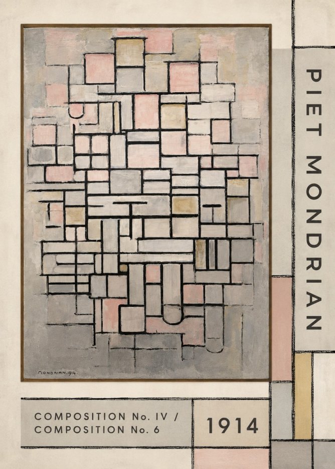 Piet Mondrian Composition No. Iv / Composition No. 6 No2 - Póster