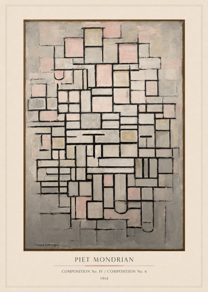 Piet Mondrian Composition No. Iv / Composition No. 6 No5 - Póster