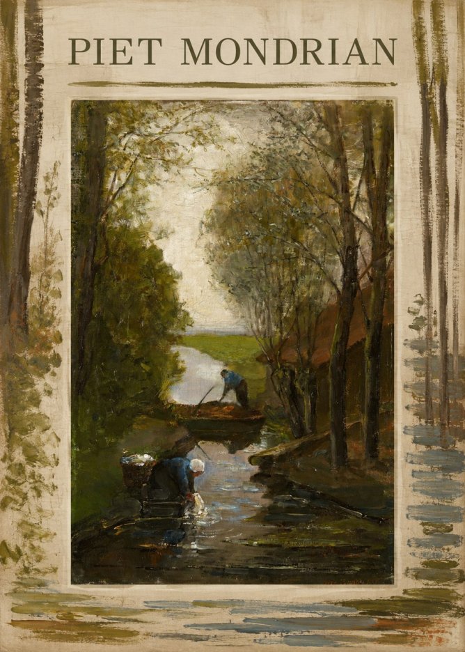 Piet Mondrian Washday on the Canal No2 - Póster