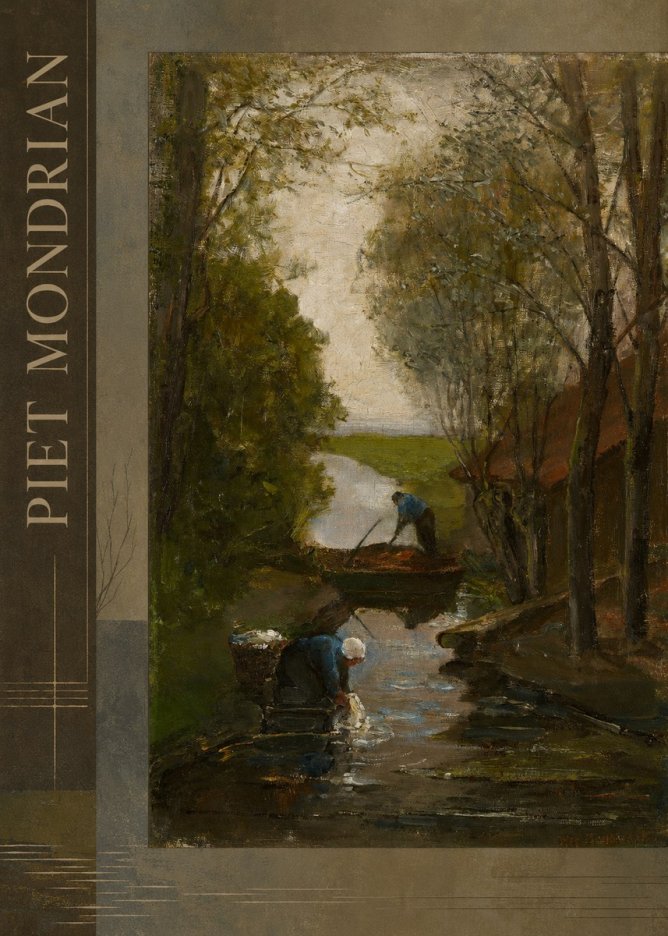 Piet Mondrian Washday on the Canal No4 - Póster