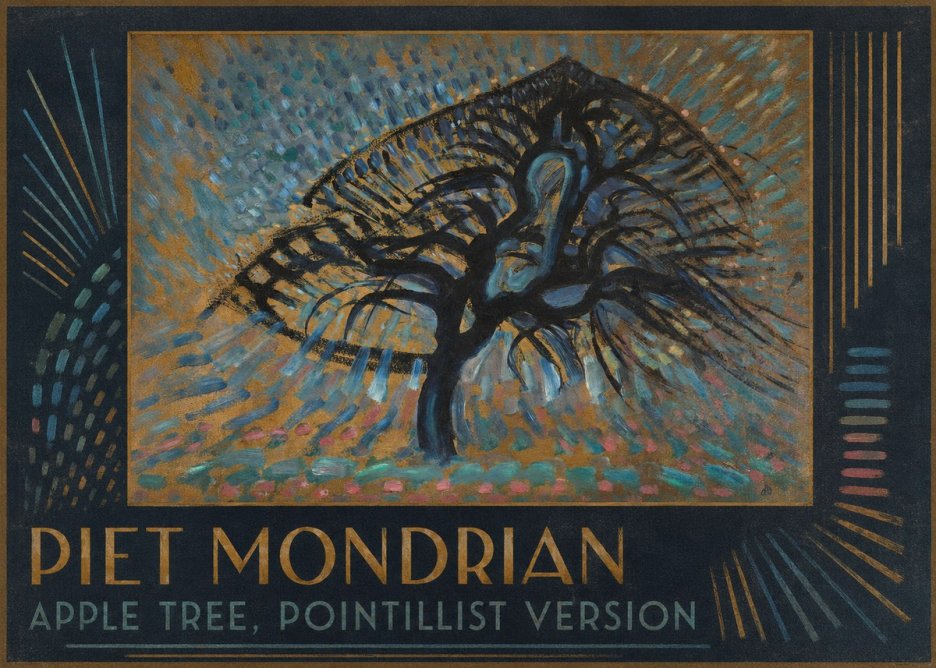 Piet Mondrian Apple Tree, Pointillist Version No1 - Póster