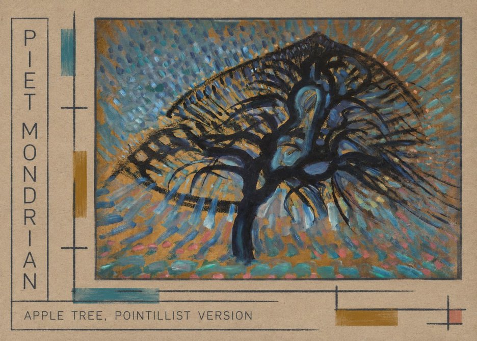 Piet Mondrian Apple Tree, Pointillist Version No4 - Póster