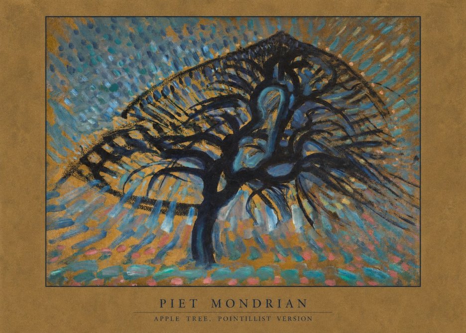 Piet Mondrian Apple Tree, Pointillist Version No6 - Póster