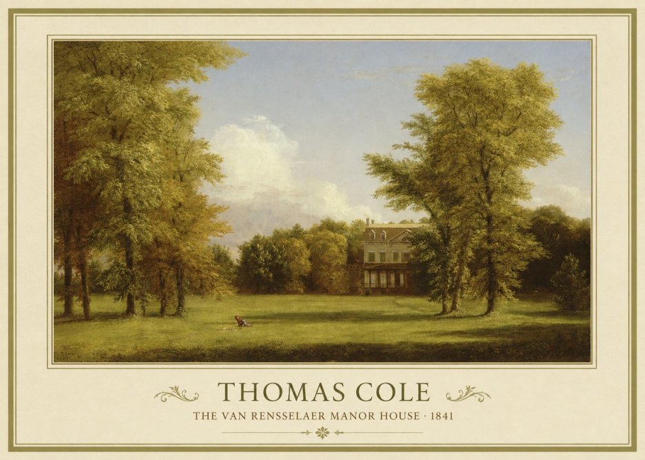 Thomas Cole The Van Rensselaer Manor House - 1841 No1 - Póster