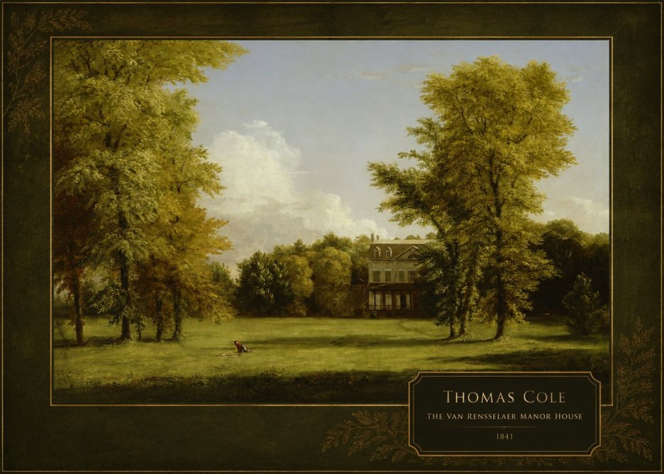 Thomas Cole The Van Rensselaer Manor House - 1841 No4 - Póster