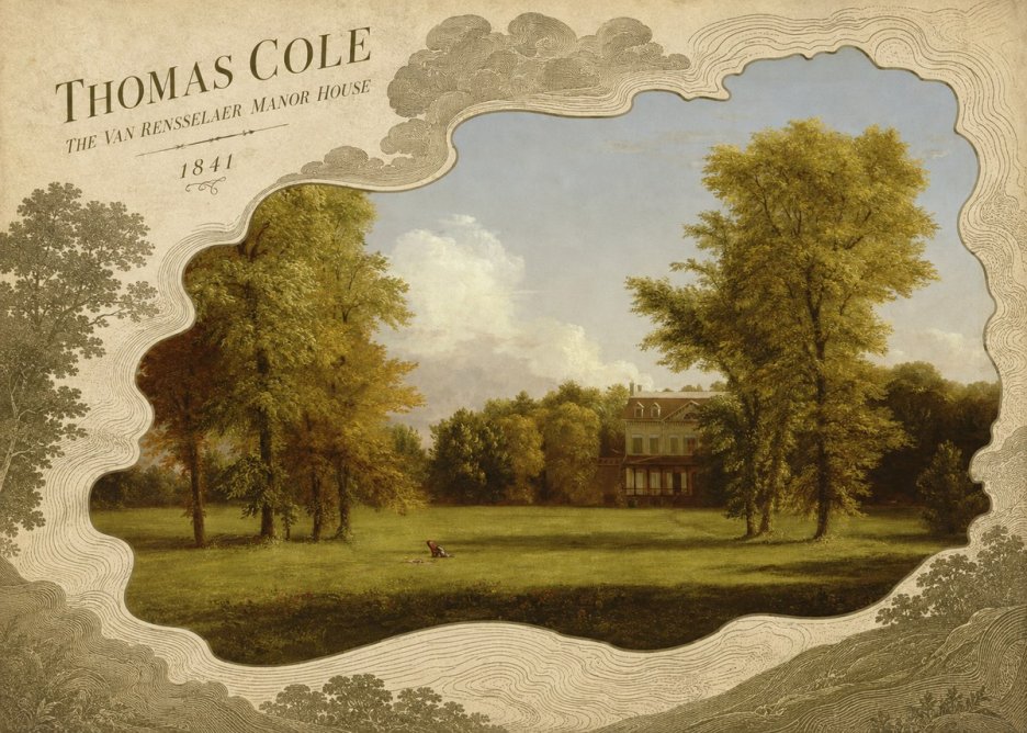 Thomas Cole The Van Rensselaer Manor House - 1841 No6 - Póster