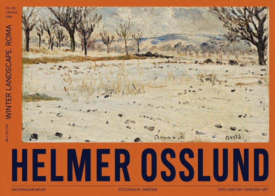 Helmer Osslund Winter Landscape. Roma No2 - Póster