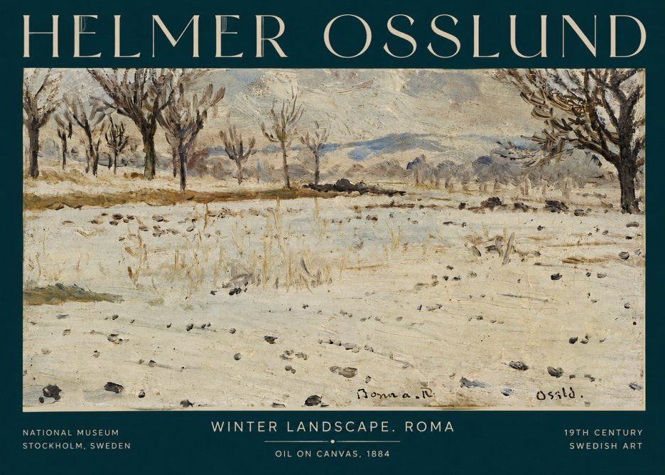 Helmer Osslund Winter Landscape. Roma No3 - Póster