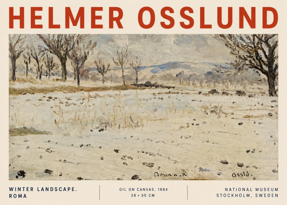 Helmer Osslund Winter Landscape. Roma No4 - Póster