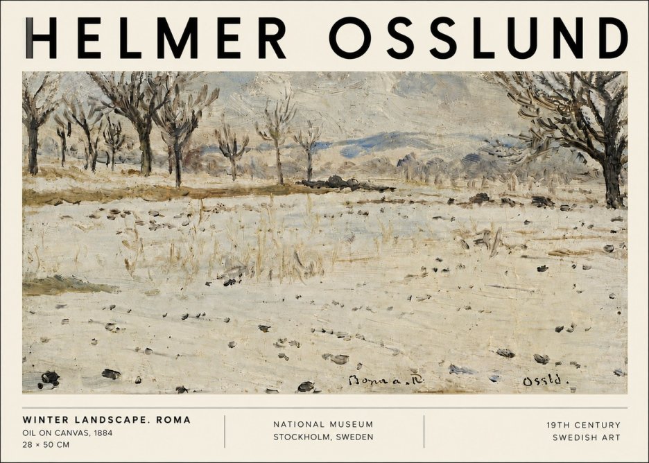 Helmer Osslund Winter Landscape. Roma No6 - Póster