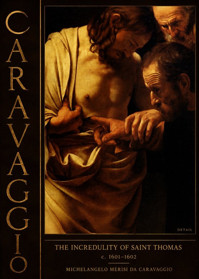 Michelangelo Merisi da Caravaggio The Incredulity of Saint Thomas I No2 - Póster