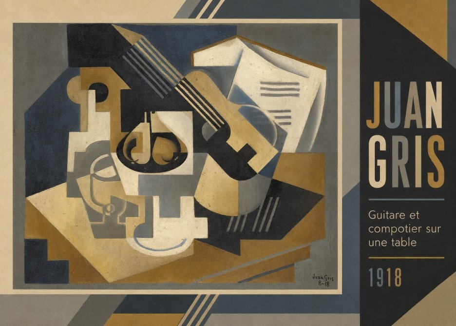 Juan Gris Guitare Et Compotier Sur Une Table No2 - Póster