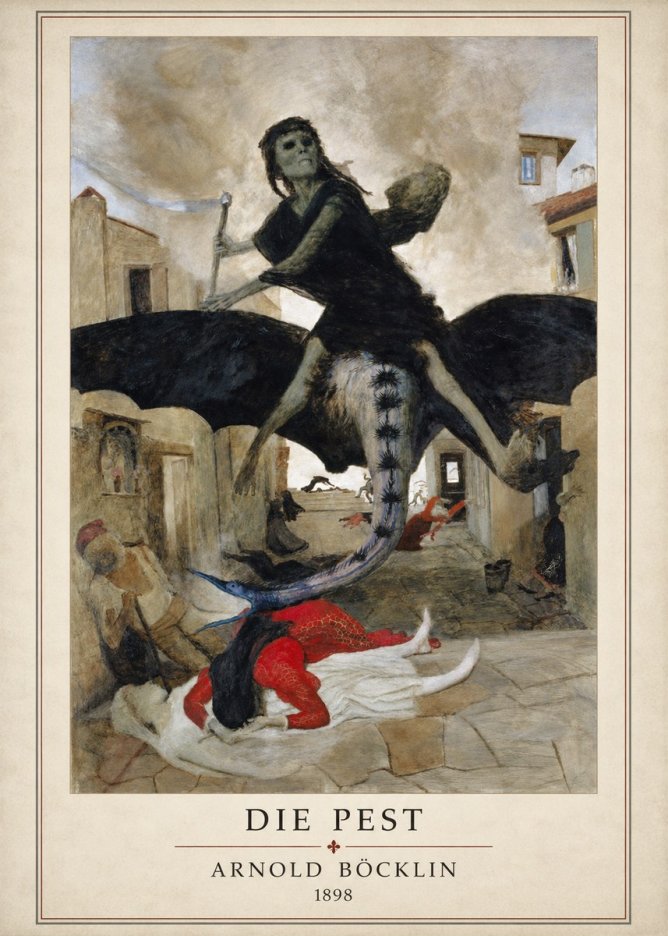 Arnold Böcklin Die Pest I No1 - Póster