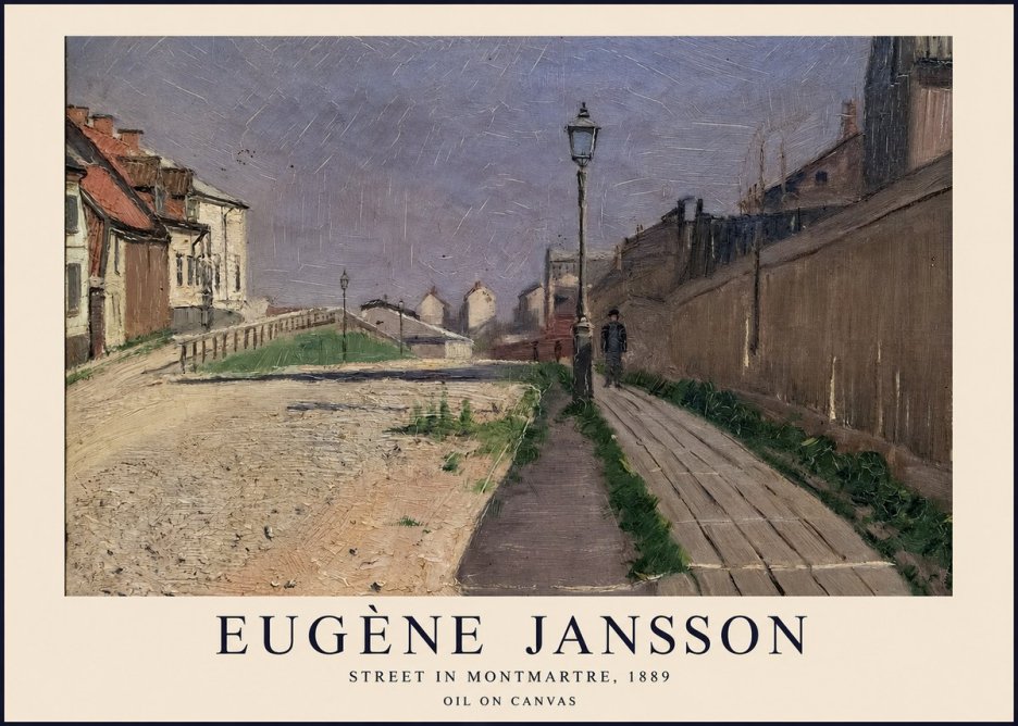 Eugène Jansson Street in Montmartre, 1889 No1 - Póster