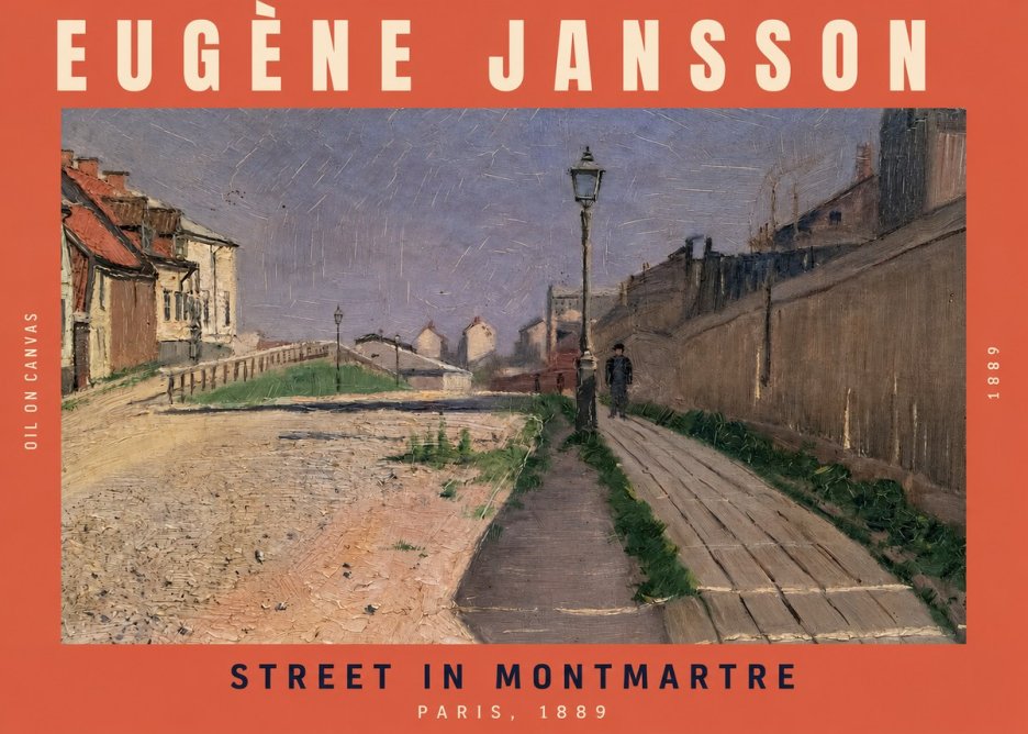 Eugène Jansson Street in Montmartre, 1889 No2 - Póster