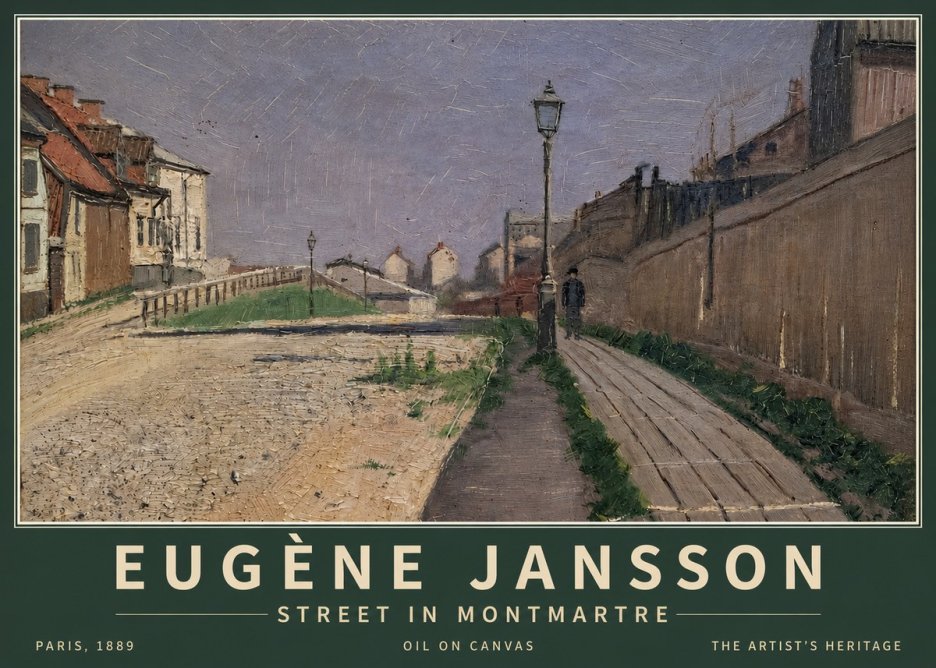 Eugène Jansson Street in Montmartre, 1889 No3 - Póster