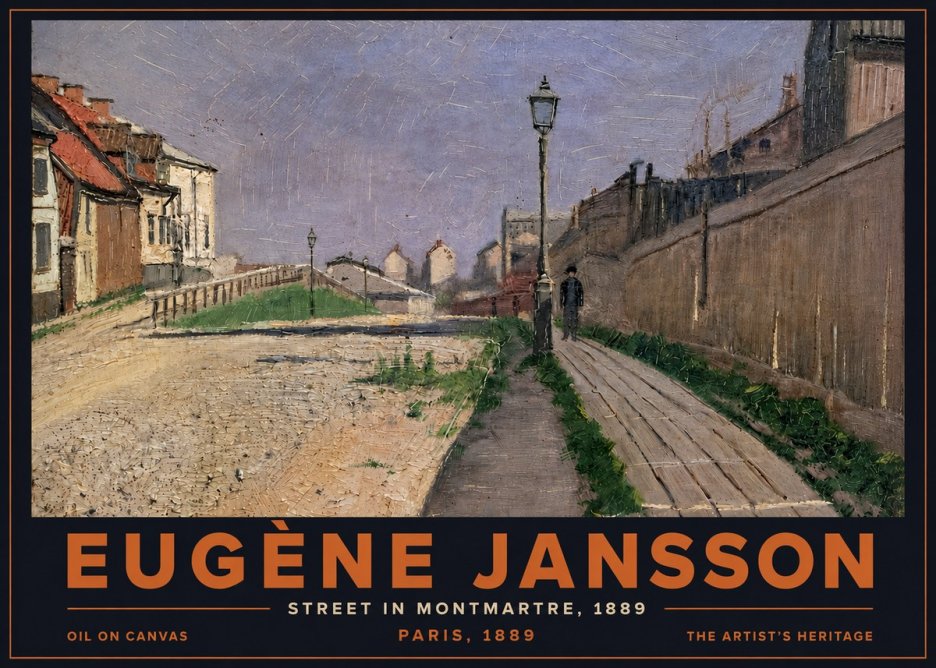 Eugène Jansson Street in Montmartre, 1889 No5 - Póster