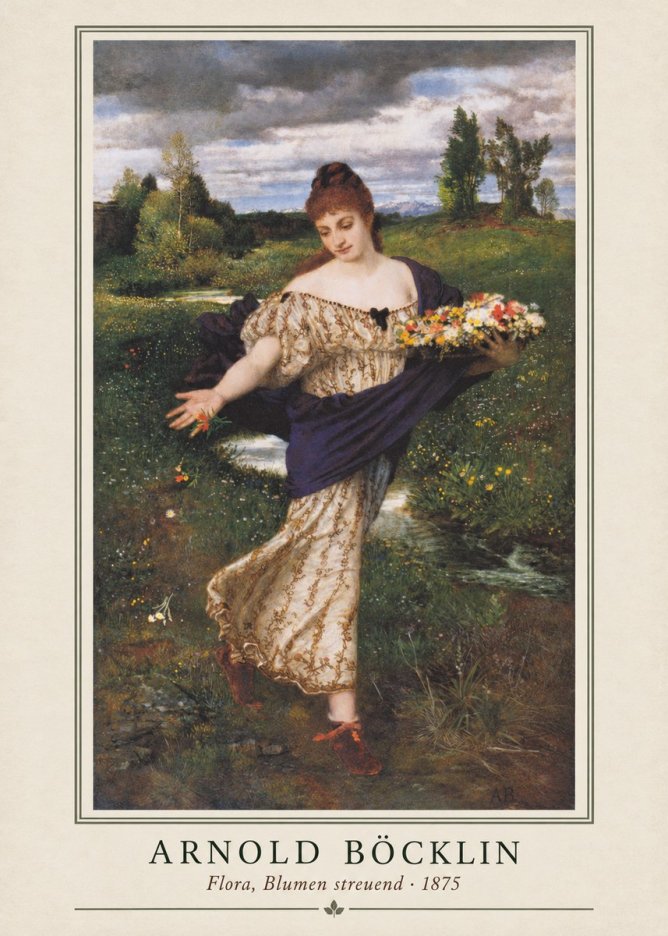 Arnold Böcklin Flora, Blumen Streuend I No1 - Póster