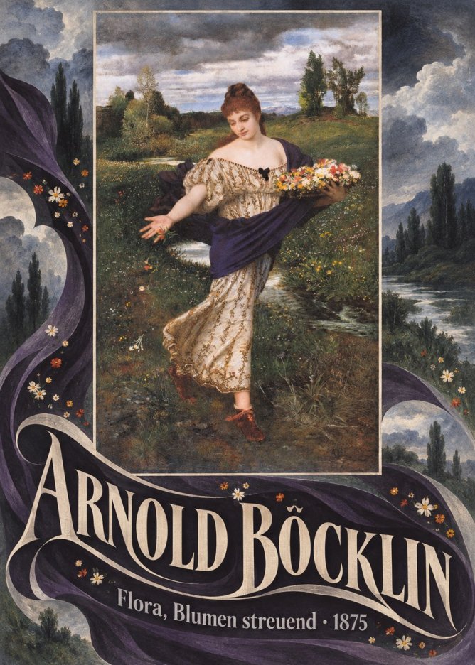 Arnold Böcklin Flora, Blumen Streuend I No6 - Póster