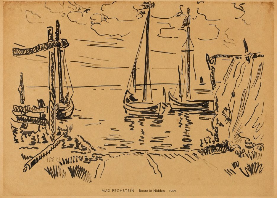 Max Pechstein Boote in Nidden No6 - Póster
