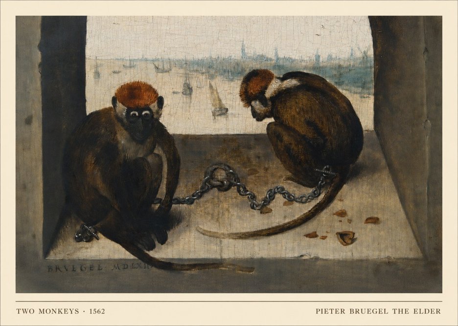 Pieter Bruegel Two Monkeys I No4 - Póster