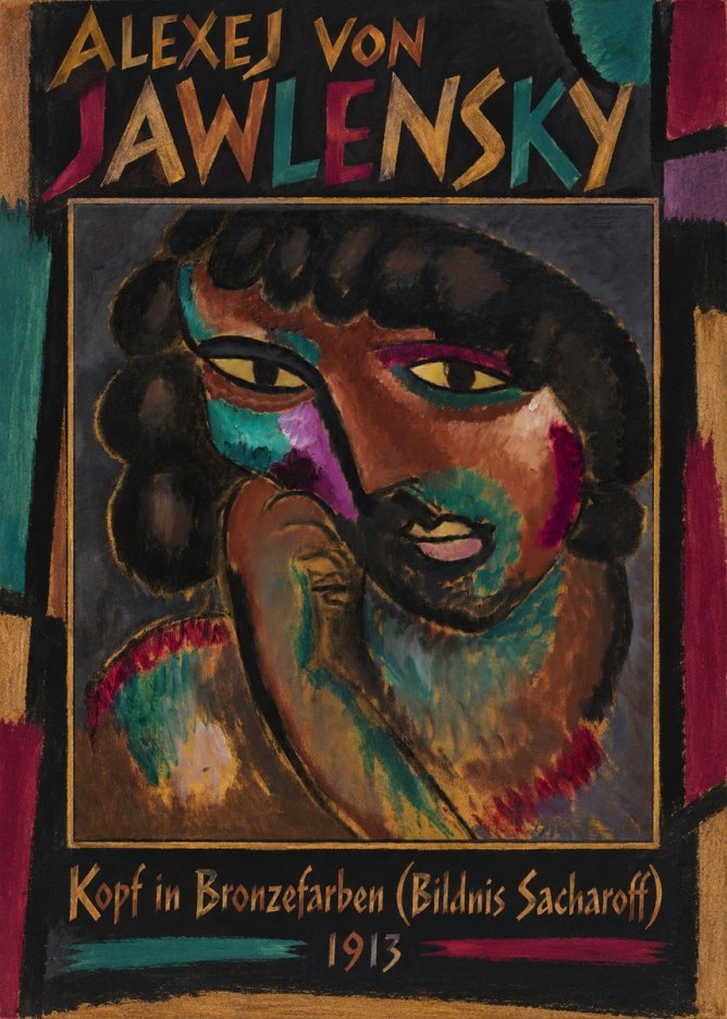 Alexej von Jawlensky Kopf in Bronzefarben (Bildnis Sacharoff) No1 - Póster