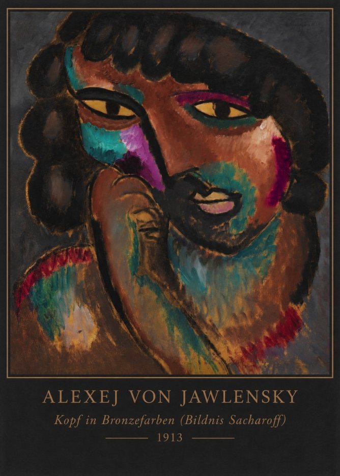 Alexej von Jawlensky Kopf in Bronzefarben (Bildnis Sacharoff) No6 - Póster