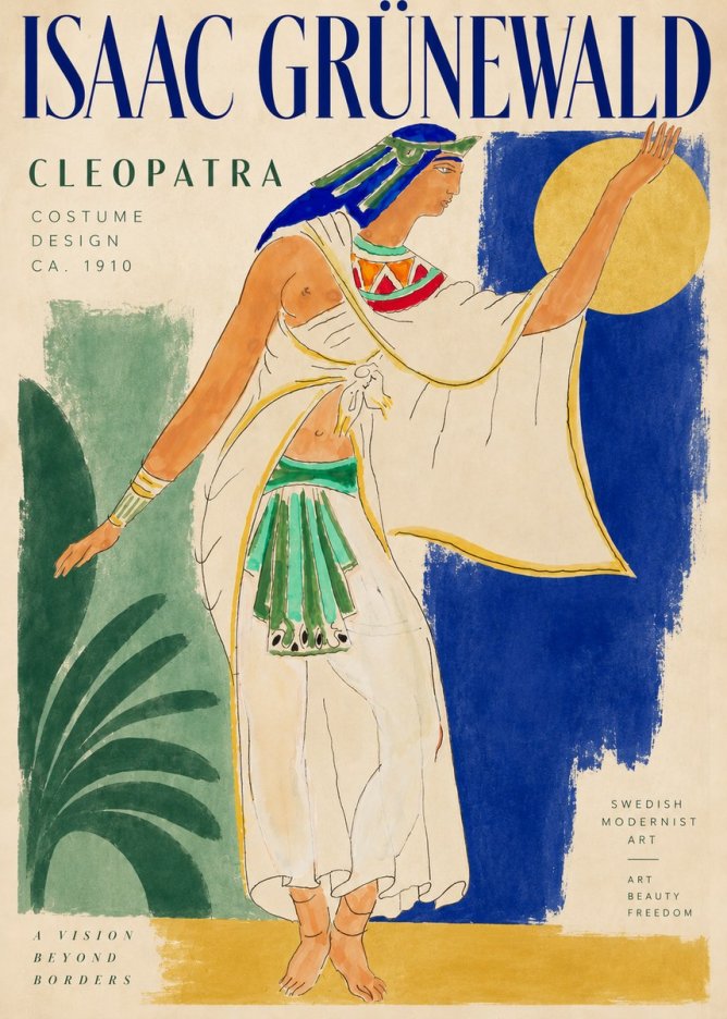 Isaac Grünewald Cleopatra - Costume Design No3 - Póster