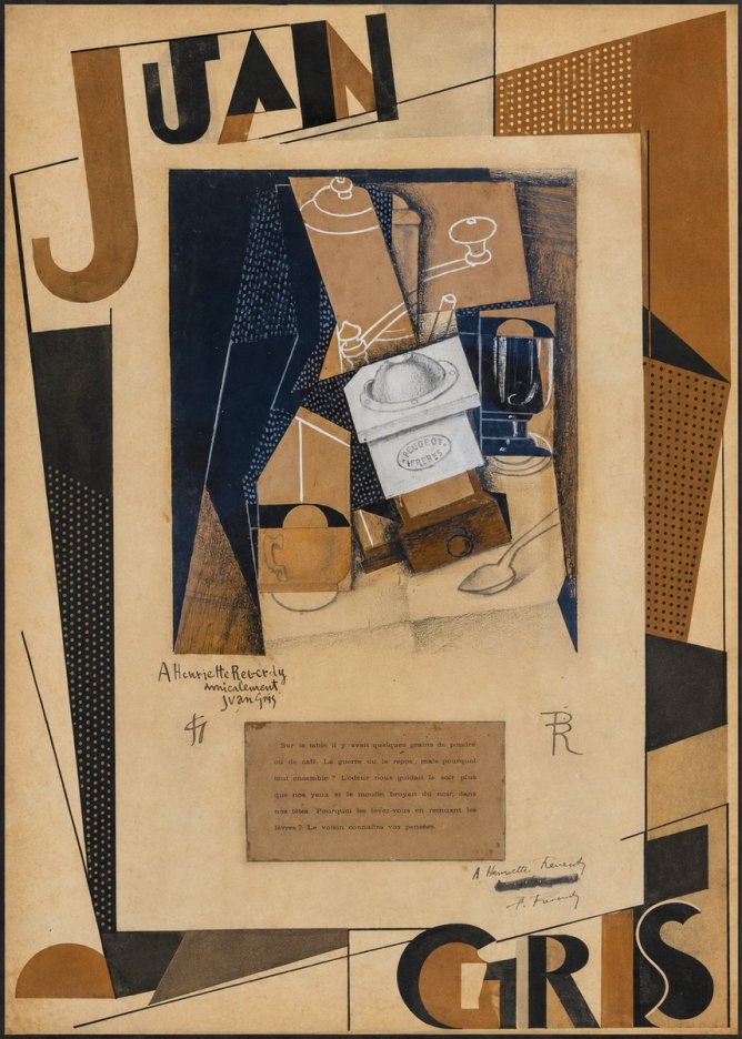 Juan Gris Still Life with Coffee Grinder I No4 - Póster