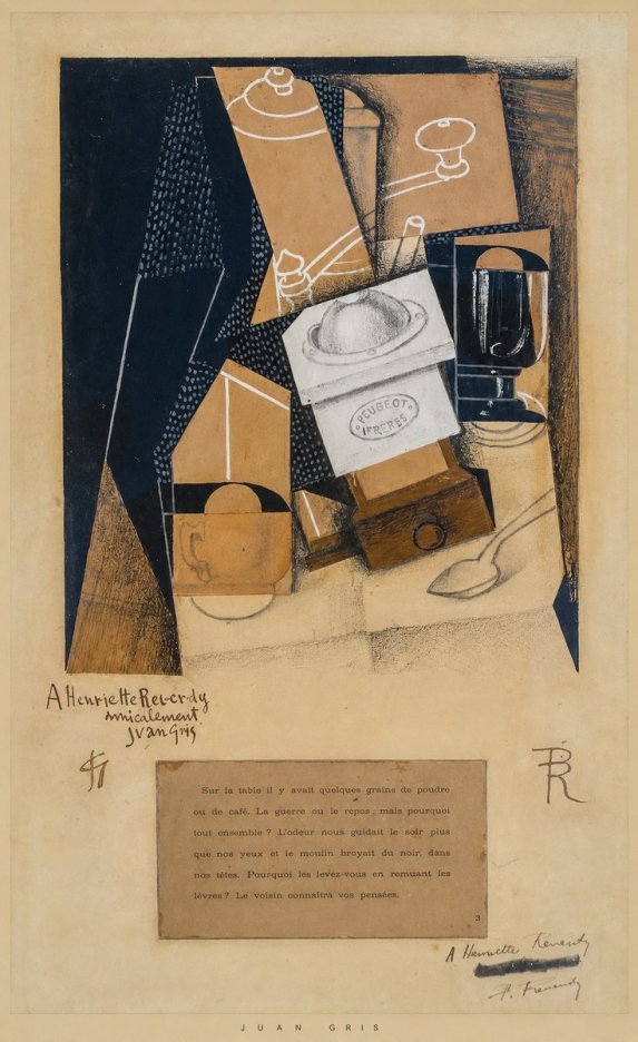 Juan Gris Still Life with Coffee Grinder I No6 - Póster